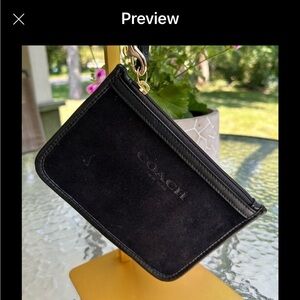 NWOT- Coach Black Wristlet with Gold Accent